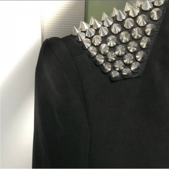 Spiked studded long line jacket blazer - Picture 6 of 12